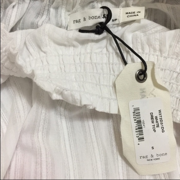 Rag & Bone off shoulder white cotton top Sz S NWT - Picture 2 of 4